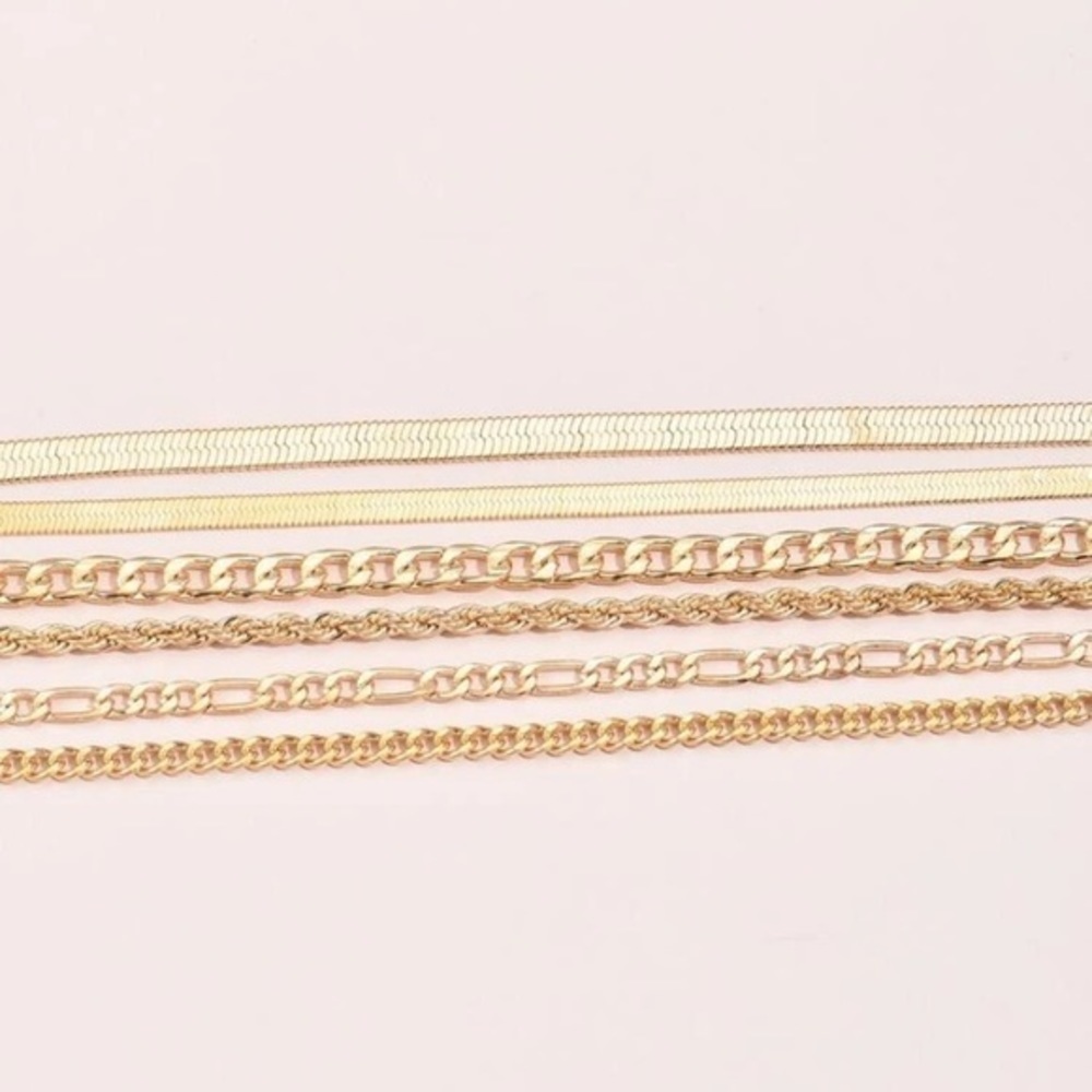 6pcs gold plated chain bracelets - Picture 2 of 5